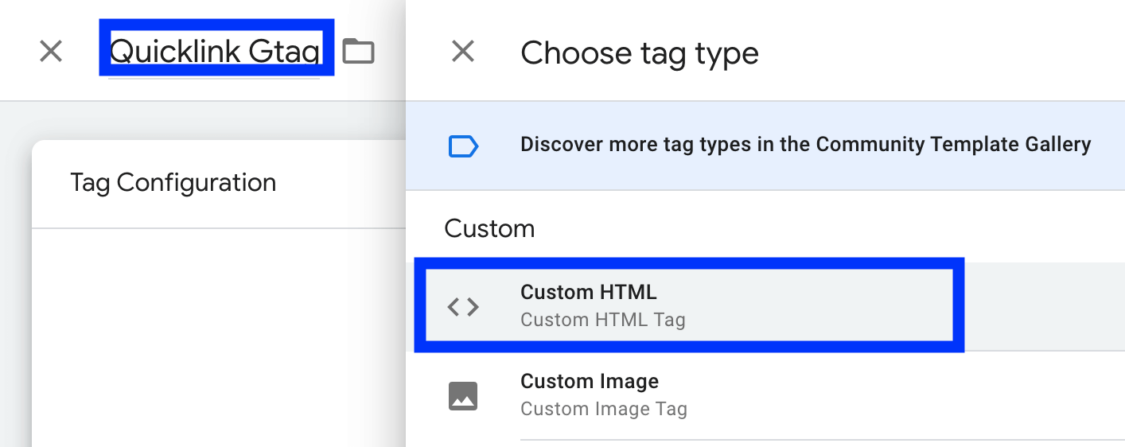 quicklink tag manager